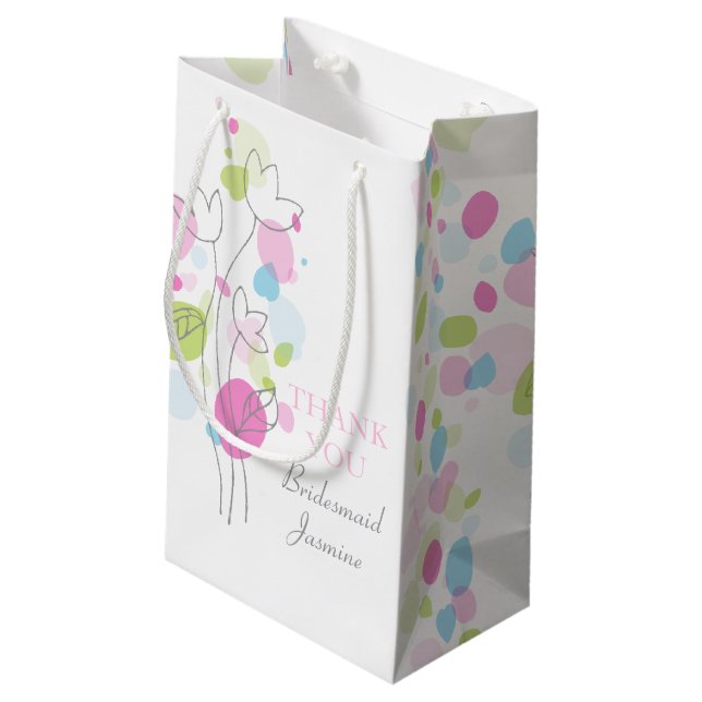 Confetti petals wedding Bridesmaid favour gift bag (Back Angled)