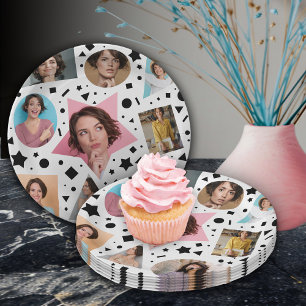 Confetti Photo 30th Birthday Paper Plate