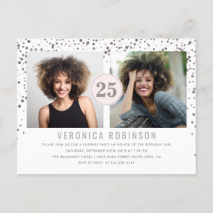 Confetti Photo Surprise Birthday Party Invitation