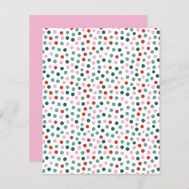 Confetti Pink, Red and Green Pattern (Front/Back)