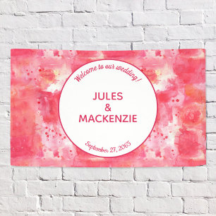Confetti Pink Watercolor Abstract Modern Banner