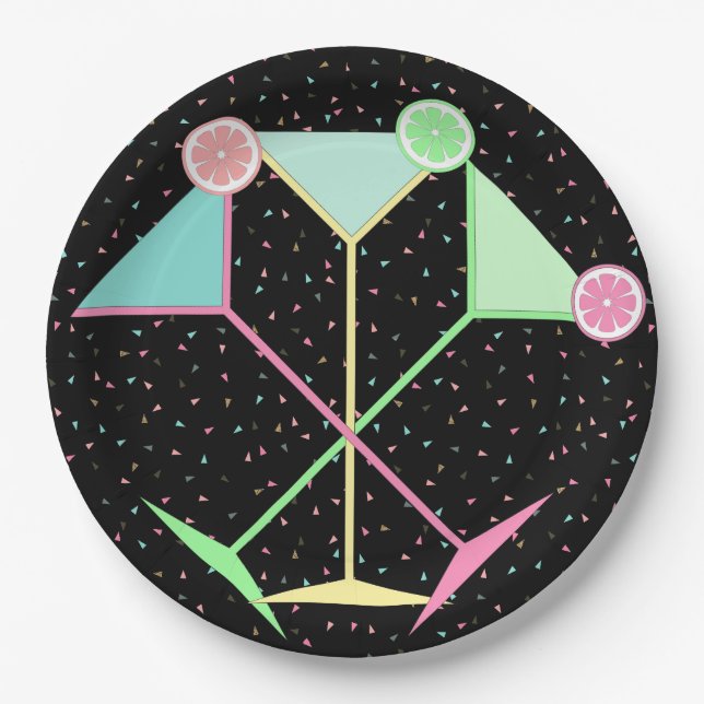 Confetti Plates, Martini Plates, Paper Plates (Front)