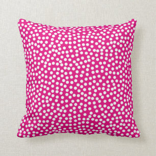 Confetti Polka Dot Pattern Hot Pink Cushion