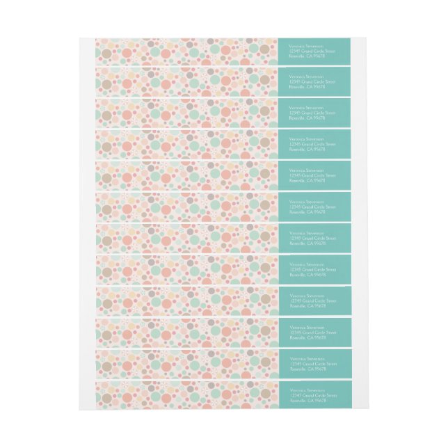 Confetti Polka Dots Wraparound Address Labels (Sheet)