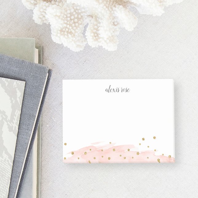 Confetti Pop | Blush Pink | Chic Personalised Post-it Notes (Creator Uploaded)