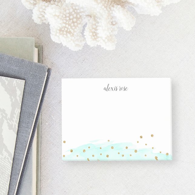 Confetti Pop | Mint | Chic Personalised Post-it Notes (Creator Uploaded)