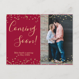 Confetti Pregnancy Announcement Postcard
