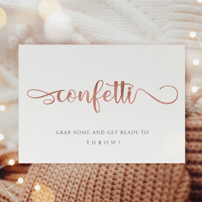 Confetti rose gold elegant wedding sign (Creator Uploaded)