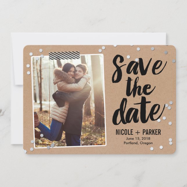 Confetti Save The Date Card (Front)