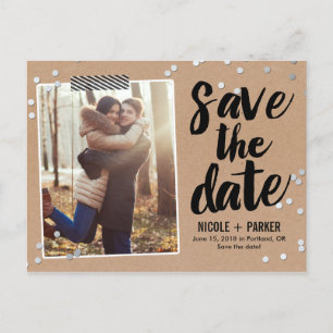 Confetti Save The Date Postcard