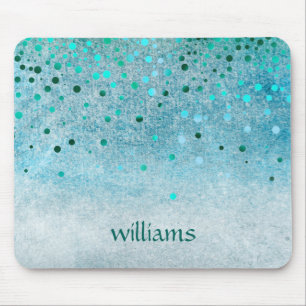 Confetti Sea Blue Beach Glitter Girly Dots Mouse Mat