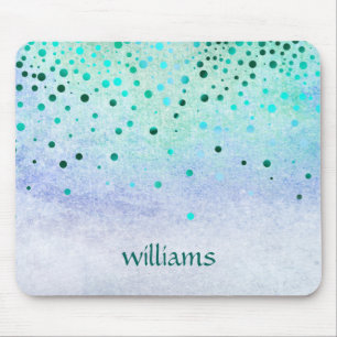 Confetti Sea Blue Beach Glitter Girly Dots Mouse Mat