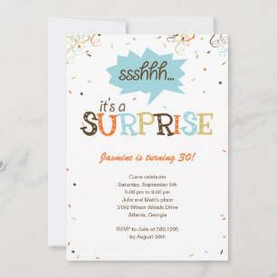 Confetti Shower Surprise Party Invitation