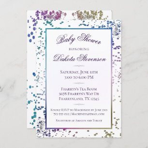 Confetti Sparkle   Colourful Diamond Dust Shower Invitation