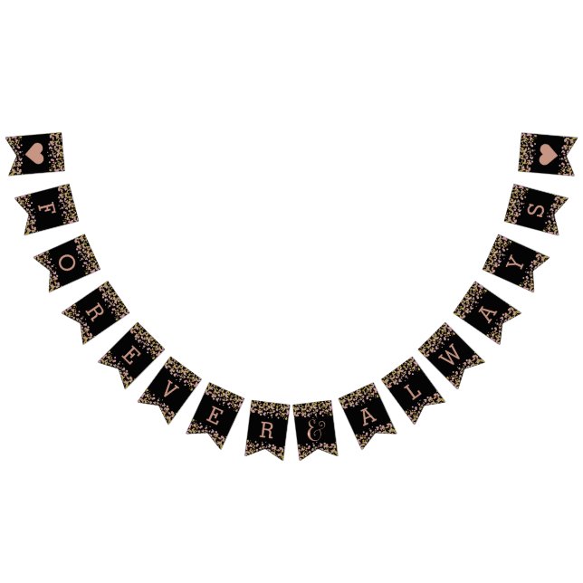 Confetti Sparkle Shine Rose Gold Wedding Forever Bunting (All)