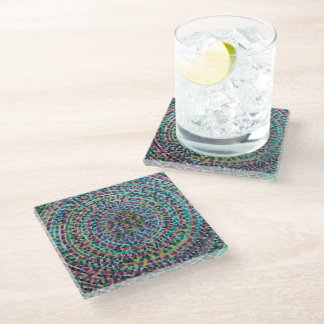 Confetti Spirals Glass Coaster