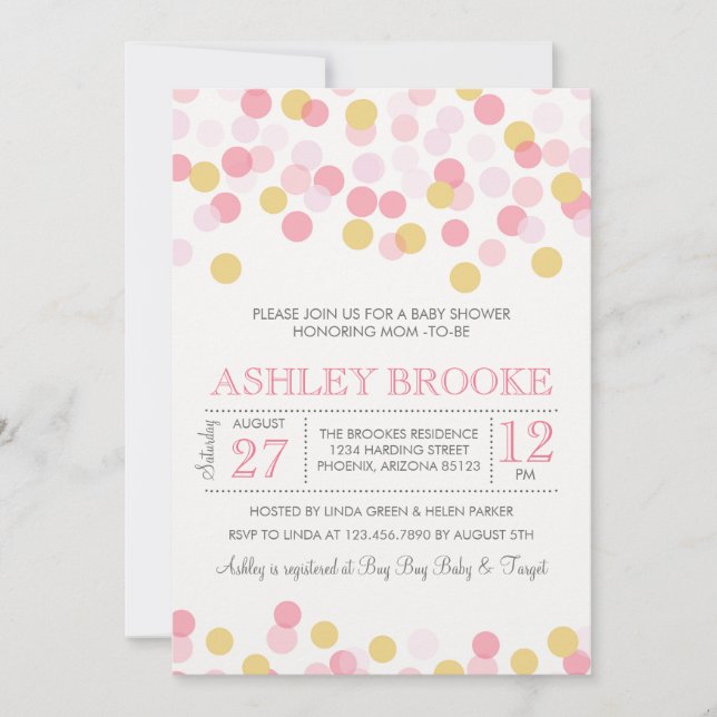 Confetti Sprinkle Baby Shower Invitation (Front)