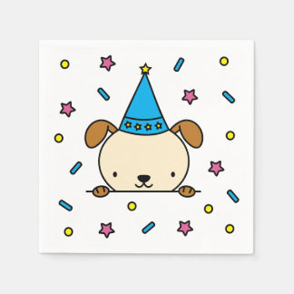 confetti sprinkle birthday party dog illustration napkin