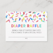 Confetti Sprinkle Diaper Raffle Enclosure Card