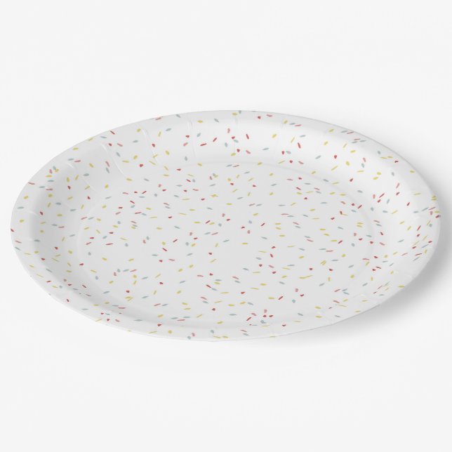 Confetti Sprinkle Disposable Party Paper Plate (Angled)