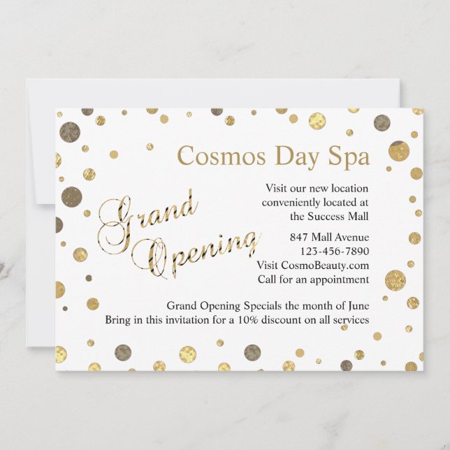 Confetti Sprinkle Grand Opening Business Invites (Front)
