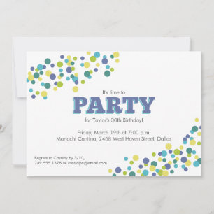 Confetti Sprinkle Party Invitation in Lime