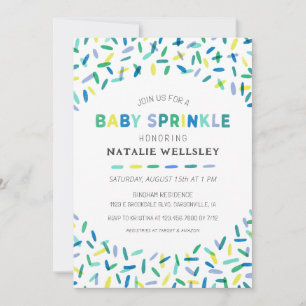 Confetti Sprinkles Baby Boy Sprinkle Invitation