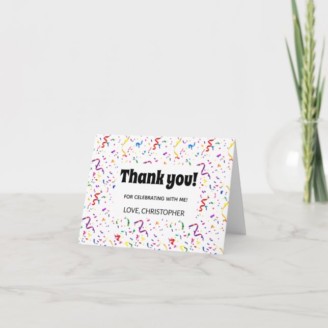 Confetti & Sprinkles Kids Birthday Thank you card (Front)
