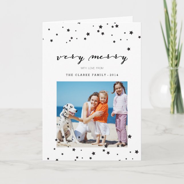 Confetti Stars | Photo Holiday Greeting Card (Front)