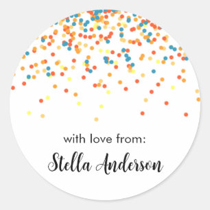 Confetti Stickers - Boy Girl Thank You Generic