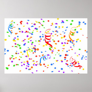 Confetti streamer party carnival poster