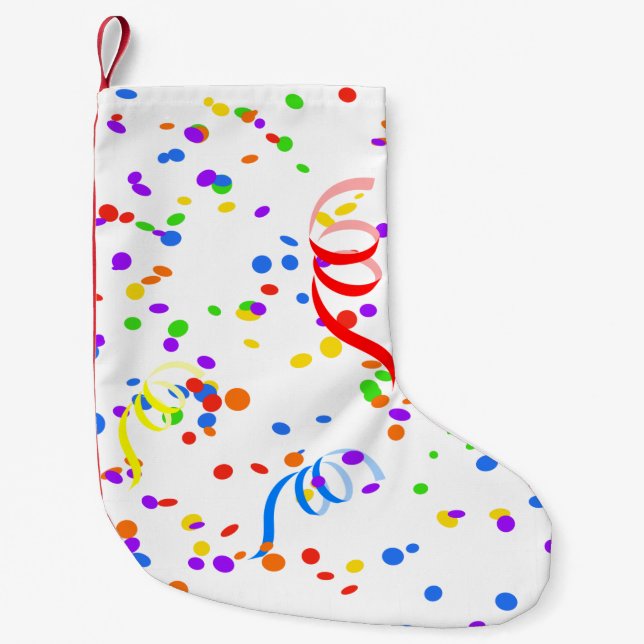 Confetti streamer party carnival small christmas stocking (Front)