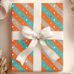 Confetti Stripe Geometric Wrapping Paper<br><div class="desc">Add a burst of geometric fun to your gift-giving with this vibrant wrapping paper. Bold orange and blue stripes dance alongside playful confetti dots in shades of grey,  creating a festive atmosphere. Perfect for birthdays,  graduations,  or any occasion worth celebrating.</div>