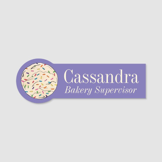 Confetti Sugar Cookies Rainbow Sprinkles Bakery Name Tag (Front)