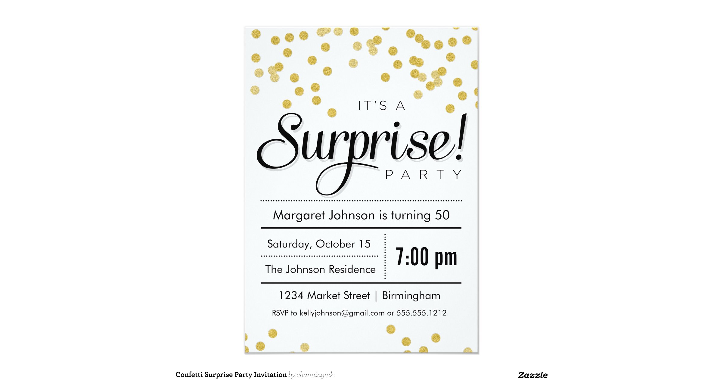 Confetti Surprise Party Invitation | Zazzle