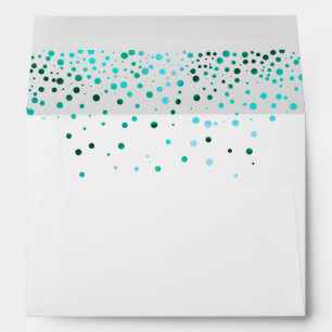 Confetti Teal Gold Foil glitter  for Wedding Envelope