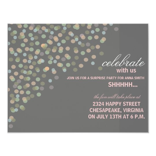 Confetti Themed Party Invitation