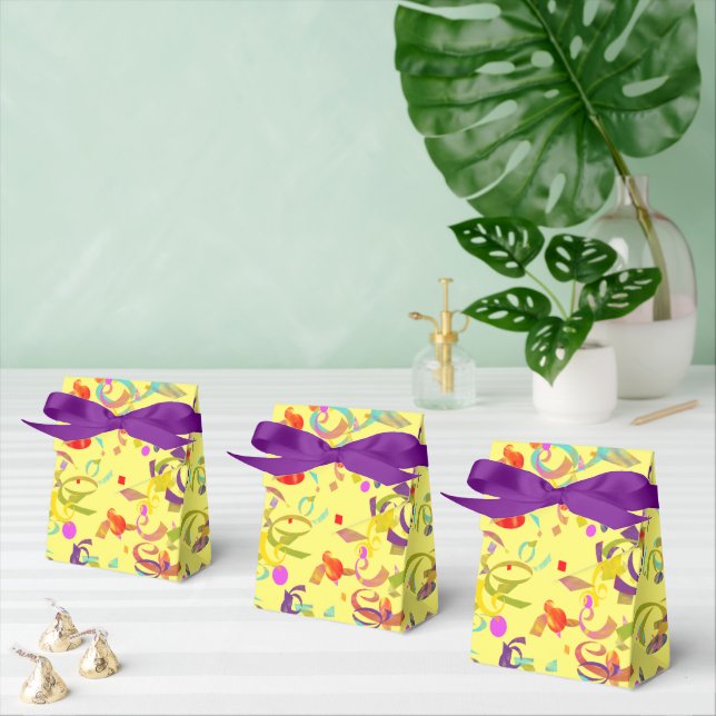Confetti Toss Pieces Over A Yellow Background Favour Box (Multiple)