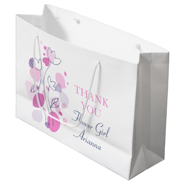 Confetti wedding flower girl favour large gift bag (Front Angled)