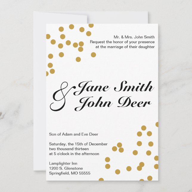 Confetti Wedding Invitation (Front)