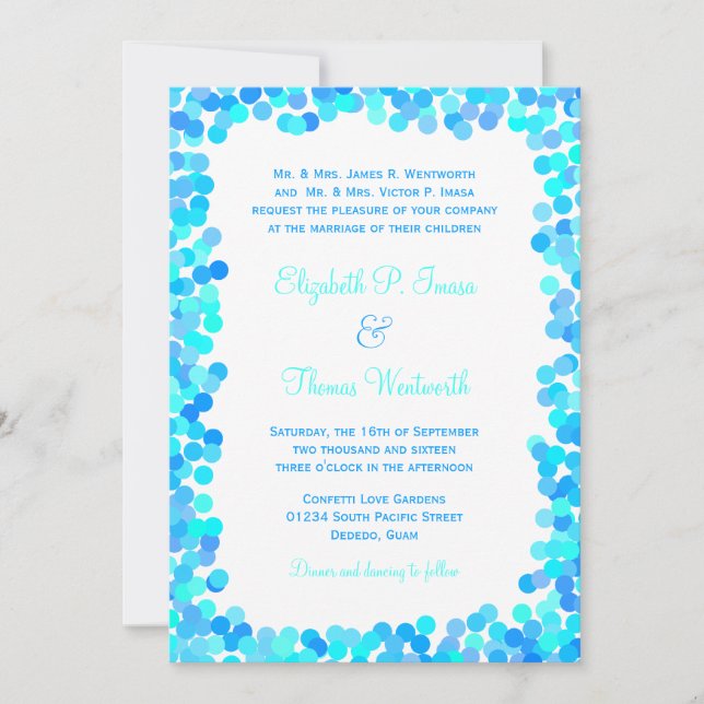 Confetti Wedding Invitations (Front)