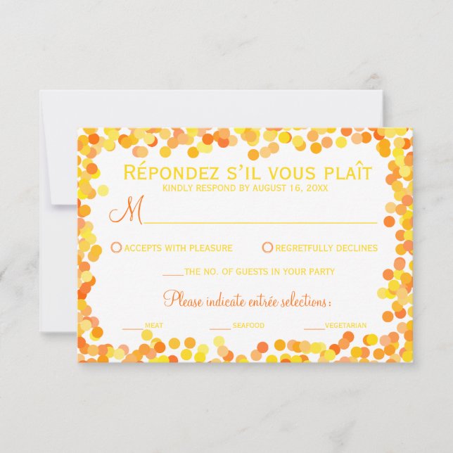 Confetti Wedding Response Cards (Front)