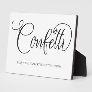 Confetti wedding sign Tabletop Plaque with Easel