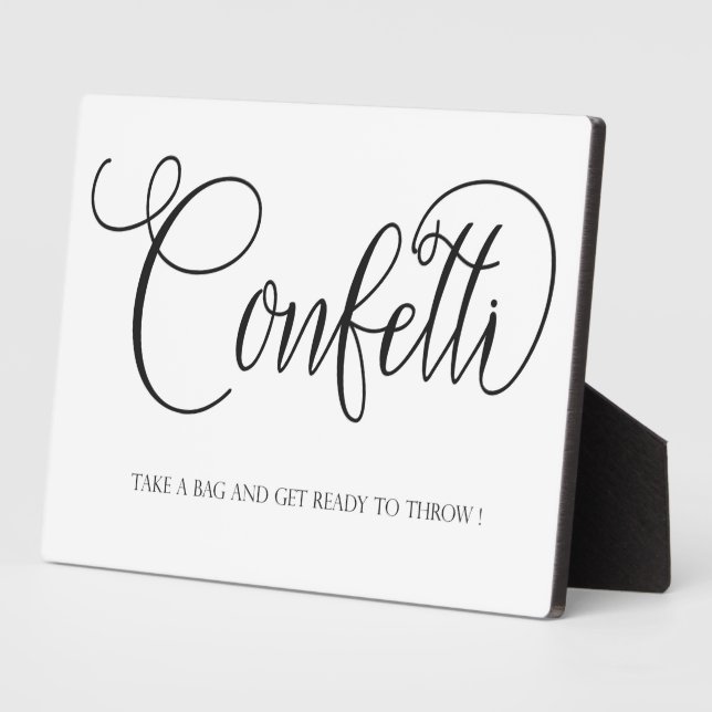 Confetti wedding sign Tabletop Plaque with Easel (Side)