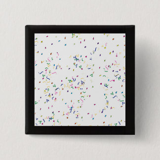 Confetti White Background 15 Cm Square Badge