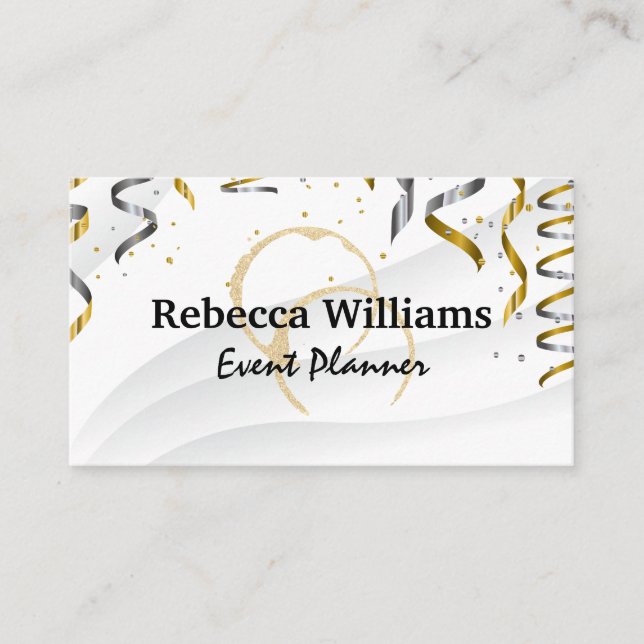 Confetti Wine Stain Business Card (Front)
