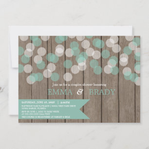 Confetti Wood Rustic Couples Shower Invitation