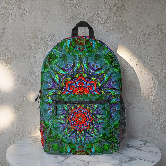 Confianza textile texture mandala pattern printed backpack (Creator Uploaded)