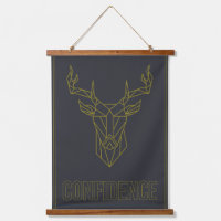 Confidence affirmation poster of origami deer
