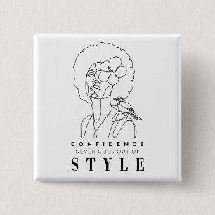 Confidence and Beauty Positive Affirmation 15 Cm Square Badge